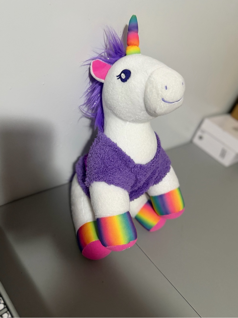 Build-A-Bear Workshop Color Craze Unicorn Plush White Rainbow Purple 2019 Shirt
